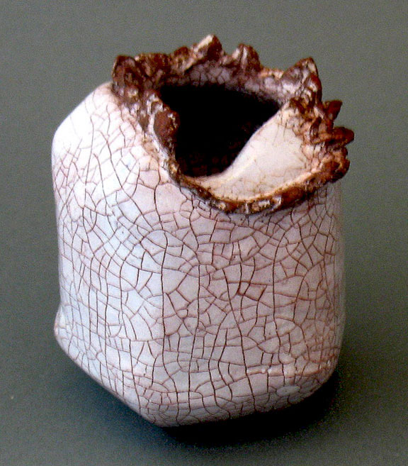 MHF, Vase, braunweiß Krakelee,2014